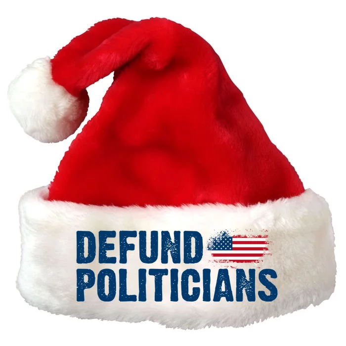 Defund Politicians United States Vintage Flag Premium Christmas Santa Hat