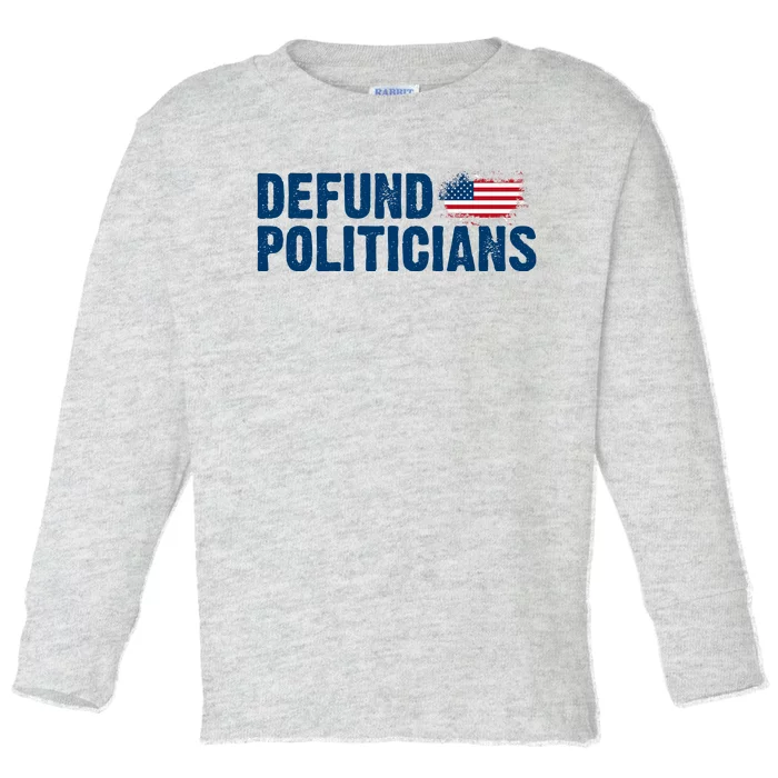 Defund Politicians United States Vintage Flag Toddler Long Sleeve Shirt