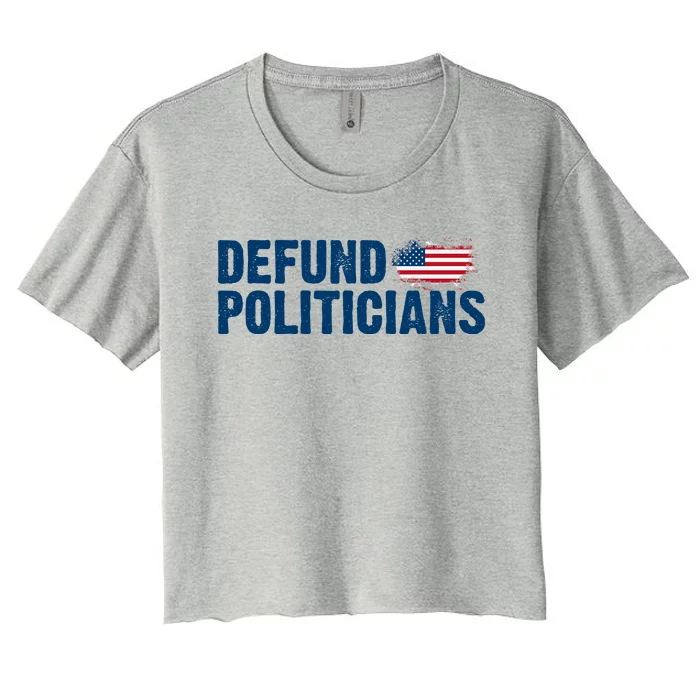 Defund Politicians United States Vintage Flag Women's Crop Top Tee