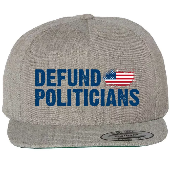 Defund Politicians United States Vintage Flag Wool Snapback Cap