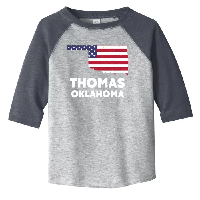 Distressed Patriotic Usa Flag Thomas Ok Cute Gift Toddler Fine Jersey T-Shirt