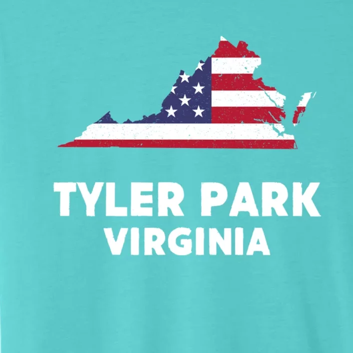 Distressed Patriotic Usa Flag Tyler Park Virginia Gift ChromaSoft Performance T-Shirt