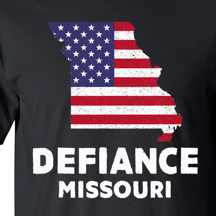 Distressed Patriotic Usa Flag Defiance Missouri Tall T-Shirt