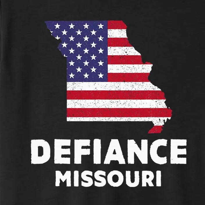 Distressed Patriotic Usa Flag Defiance Missouri ChromaSoft Performance T-Shirt