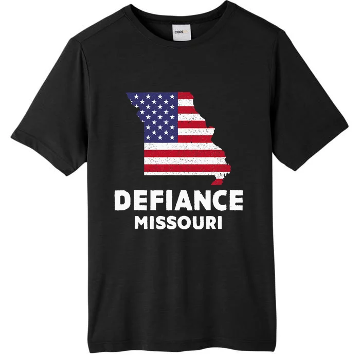 Distressed Patriotic Usa Flag Defiance Missouri ChromaSoft Performance T-Shirt