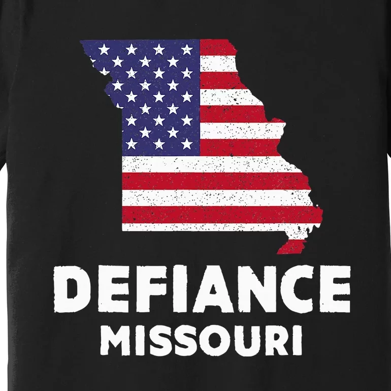 Distressed Patriotic Usa Flag Defiance Missouri Premium T-Shirt