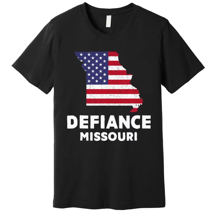 Distressed Patriotic Usa Flag Defiance Missouri Premium T-Shirt