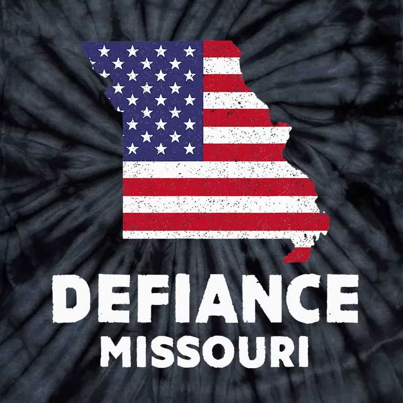 Distressed Patriotic Usa Flag Defiance Missouri Tie-Dye T-Shirt