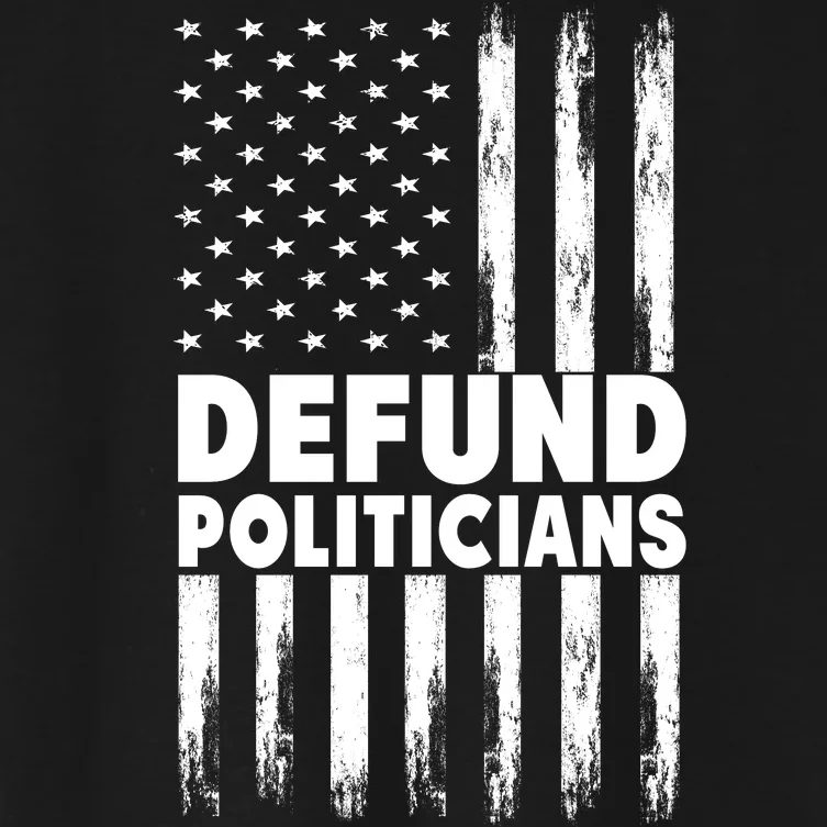 Defund Politicians USA Flag Women's Crop Top Tee