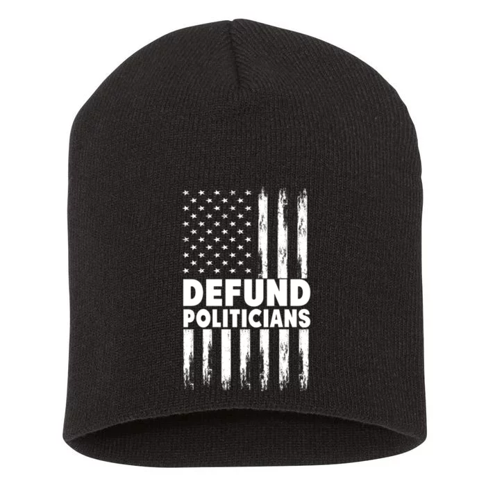 Defund Politicians USA Flag Short Acrylic Beanie