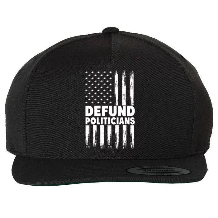 Defund Politicians USA Flag Wool Snapback Cap