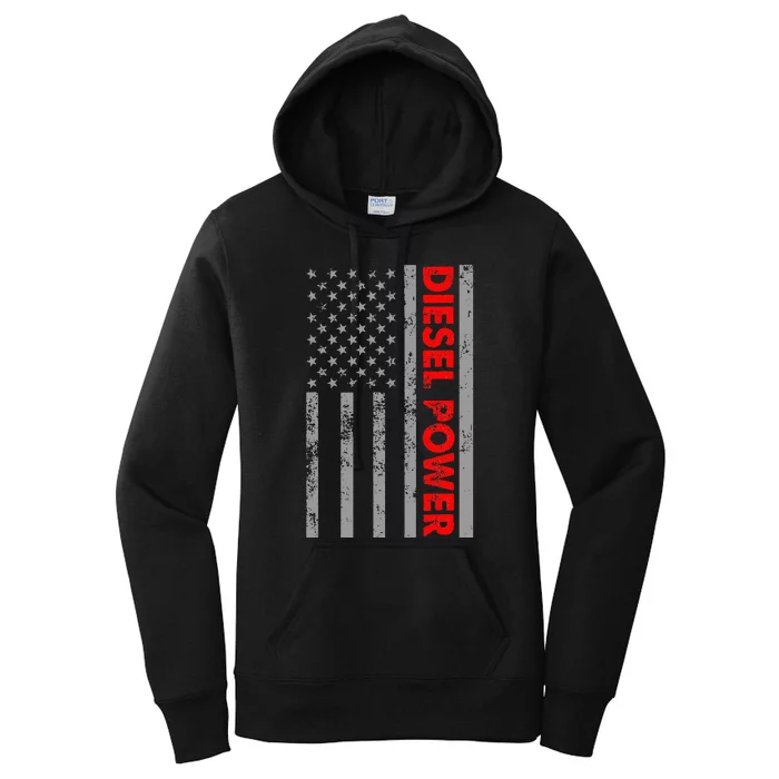 Diesel Power USA Flag Truck Turbo Brothers Mechanic Women's Pullover Hoodie