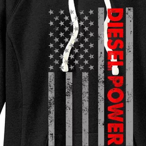 Diesel Power USA Flag Truck Turbo Brothers Mechanic Women's Fleece Hoodie