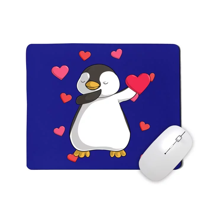 Dabbing Penguin Valentine's Day Love Heart Dance Pose Cute Gift Mousepad