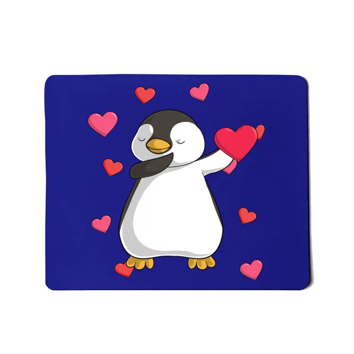 Dabbing Penguin Valentine's Day Love Heart Dance Pose Cute Gift Mousepad