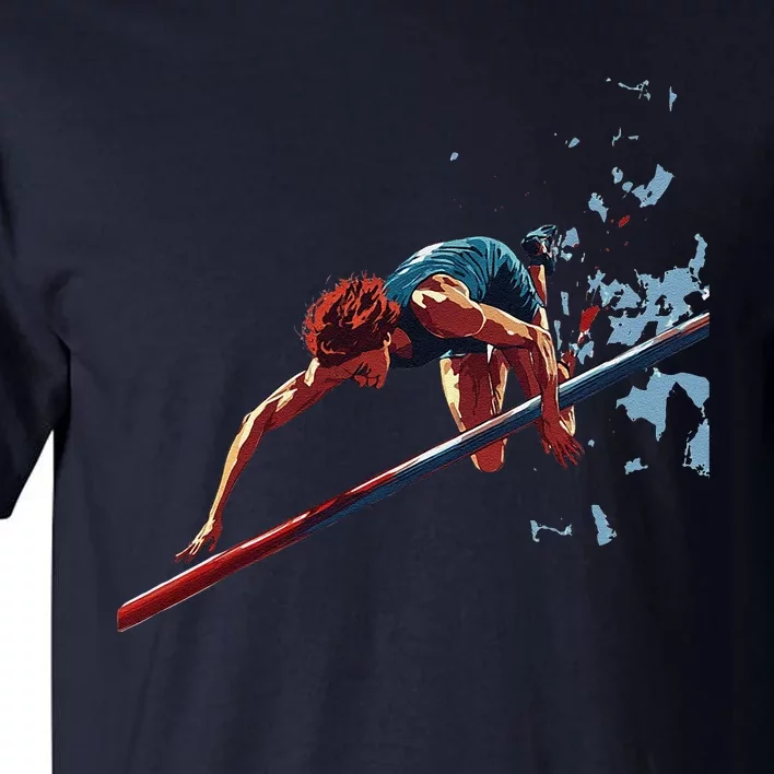 Dynamic Pole Vaulter Sports Illustration Tall T-Shirt