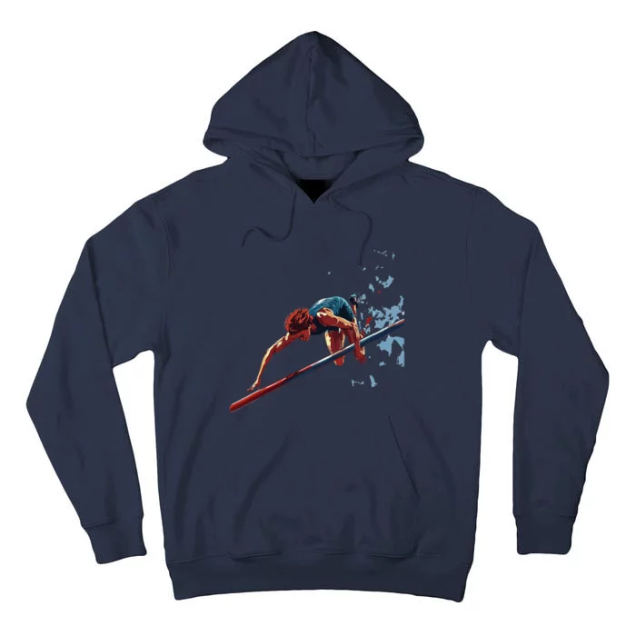 Dynamic Pole Vaulter Sports Illustration Tall Hoodie