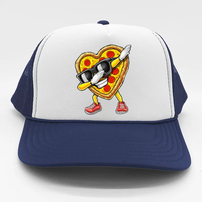 Dabbing Pizza Valentine's Day Pizza Heart Love Gift For Trucker Hat