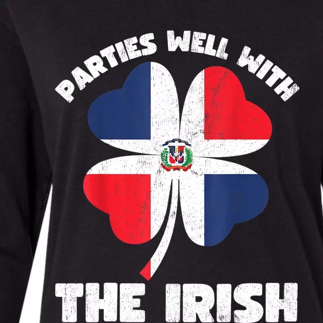 Dominican Parties Well The Irish, Dominican St Patricks Day Womens Cotton Relaxed Long Sleeve T-Shirt