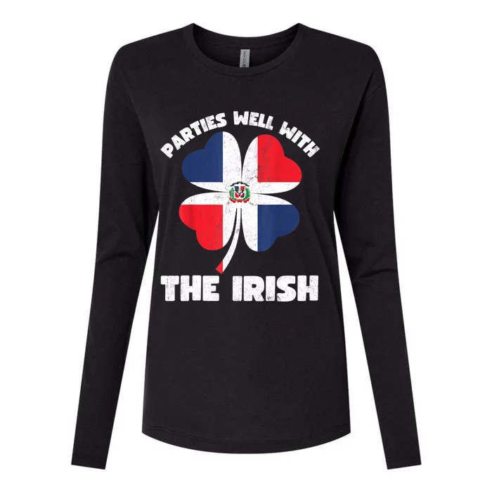 Dominican Parties Well The Irish, Dominican St Patricks Day Womens Cotton Relaxed Long Sleeve T-Shirt