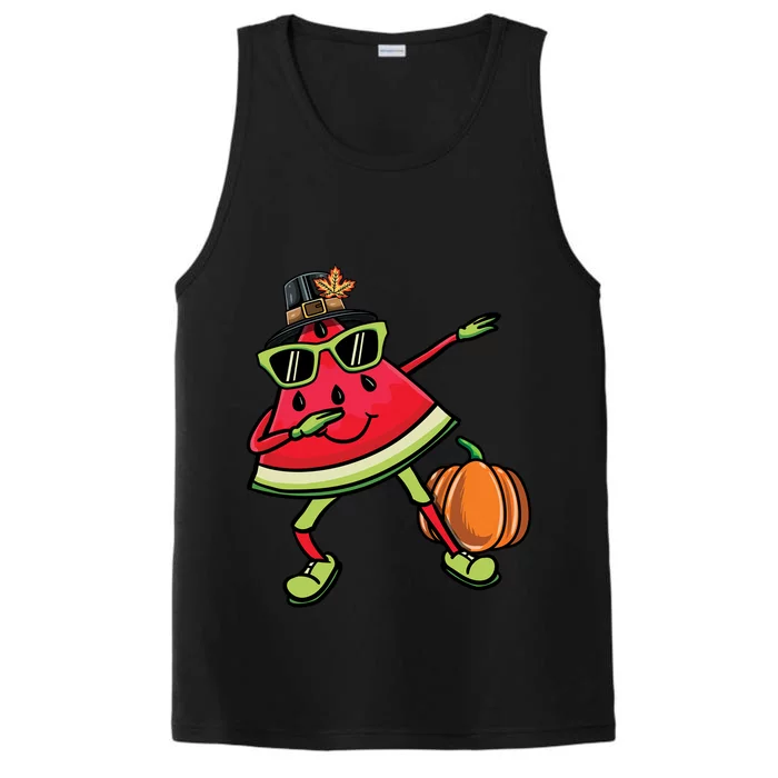 Dabbing Pilgrim Watermelon Thanksgiving Cool Gift Performance Tank