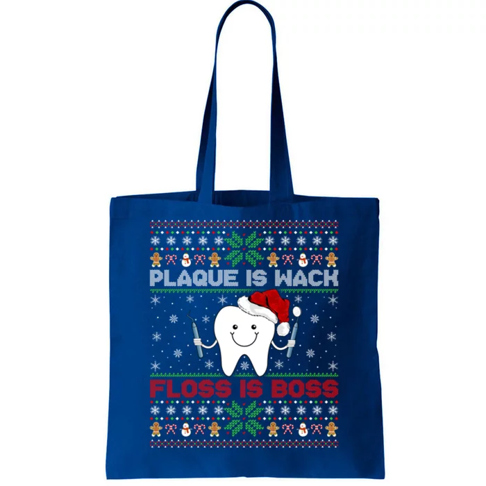 Dentist Plaque Wack Floss Is Boss Ugly Dentist Christmas Cool Gift Tote Bag