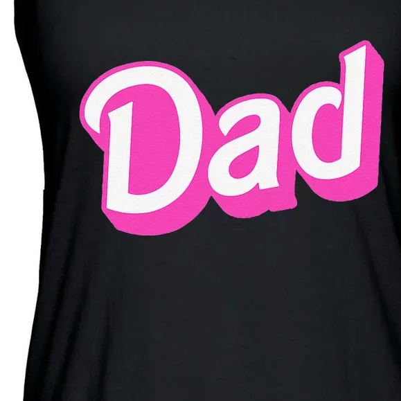 Dad Pin.K & White Overlapping Font Halloween Ladies Essential Flowy Tank