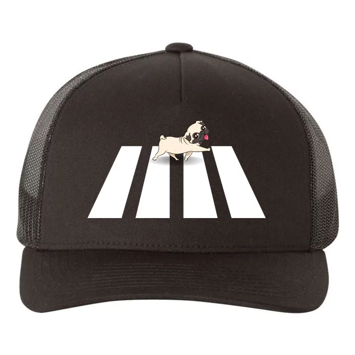 Dog Pug Walk Over Crosswalk Yupoong Adult 5-Panel Trucker Hat