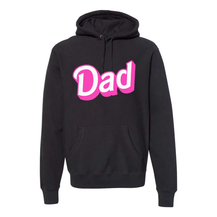 Dad Pink & White Overlapping Font Halloween Premium Hoodie