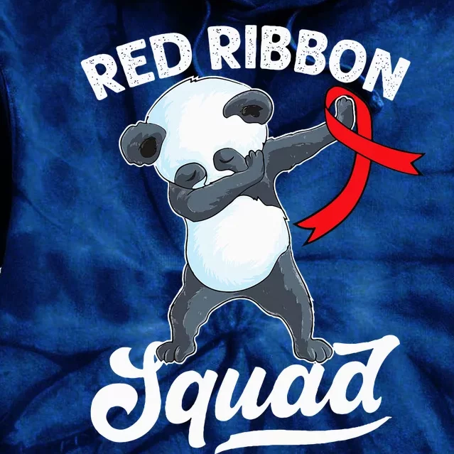 Dabbing Panda We Wear Red For Red Ribbon Week Awareness Tie Dye Hoodie