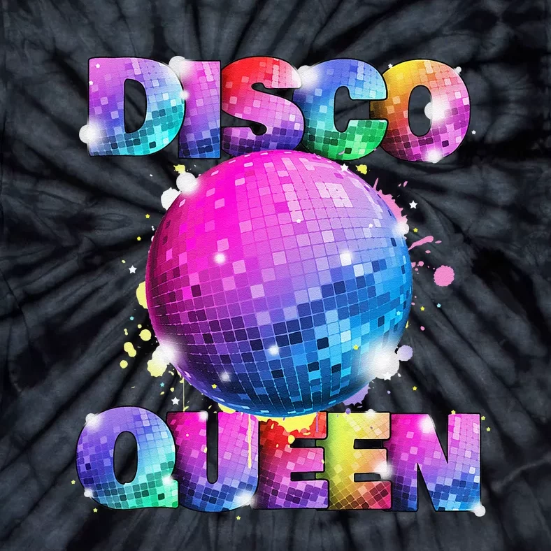 Disco Queen 70s Themed Dancing Seventies Ball Costume Tie-Dye T-Shirt