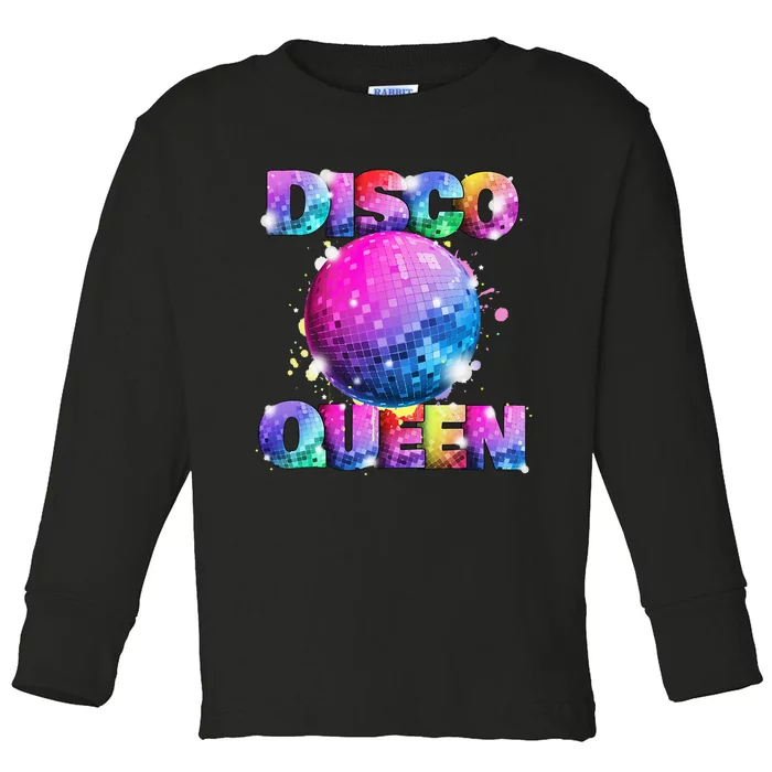 Disco Queen 70s Themed Dancing Seventies Ball Costume Toddler Long Sleeve Shirt