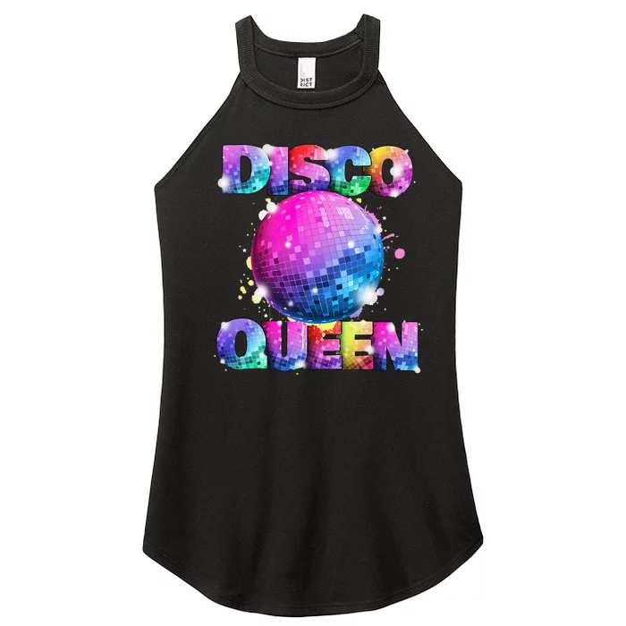 Disco Queen 70s Themed Dancing Seventies Ball Costume Women’s Perfect Tri Rocker Tank