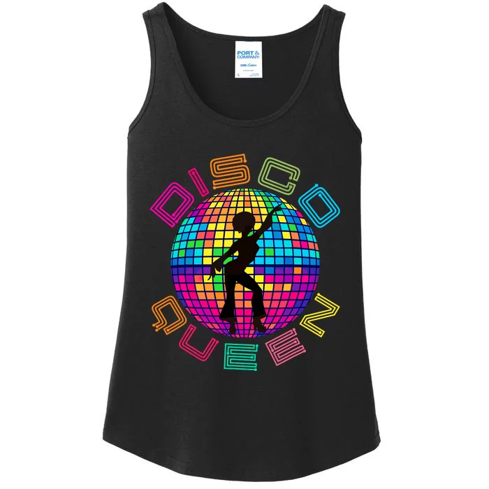 Disco Queen 70S Disco Themed Vintage Seventies Costume Ladies Essential Tank