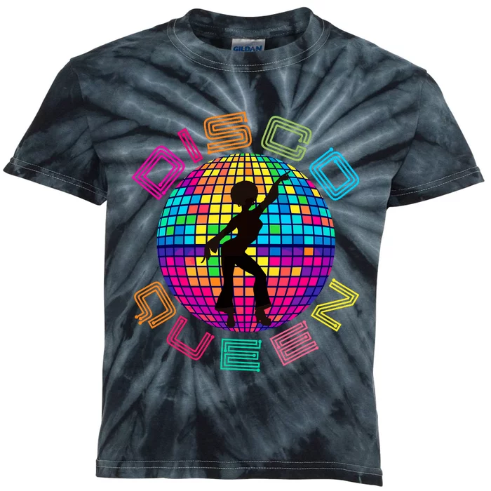 Disco Queen 70S Disco Themed Vintage Seventies Costume Kids Tie-Dye T-Shirt