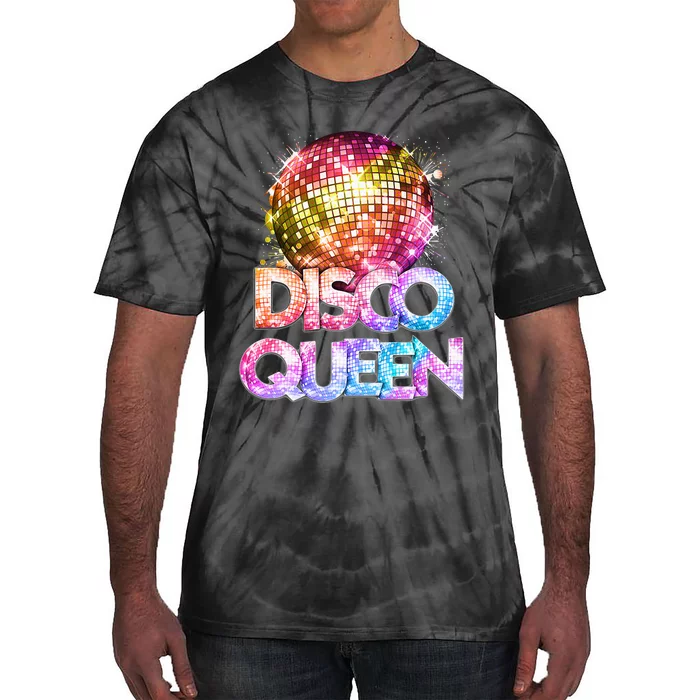 Disco Queen 70s Disco Themed Vintage Seventies Costume Tie-Dye T-Shirt