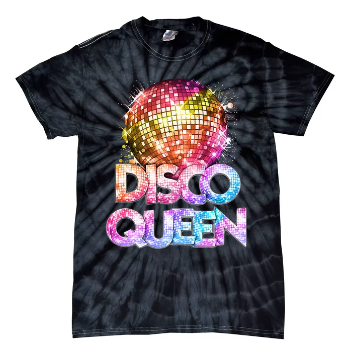 Disco Queen 70s Disco Themed Vintage Seventies Costume Tie-Dye T-Shirt