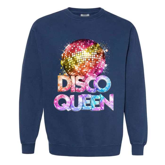 Disco Queen 70s Disco Themed Vintage Seventies Costume Garment-Dyed Sweatshirt