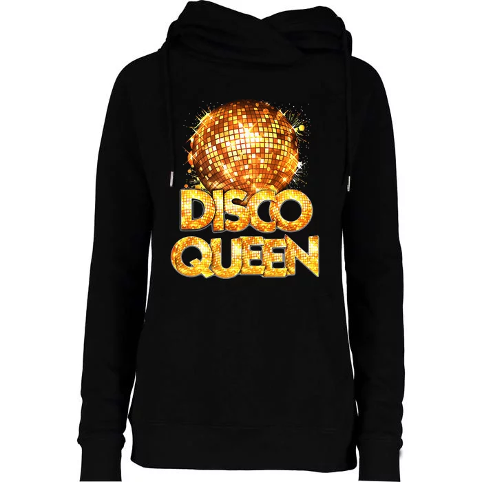 Disco Queen 70s Themed Vintage Disco Fever Costume Womens Funnel Neck Pullover Hood