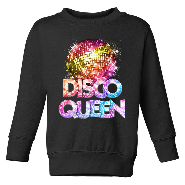 Disco Queen  70s Disco Themed Vintage Seventies Costume Toddler Sweatshirt