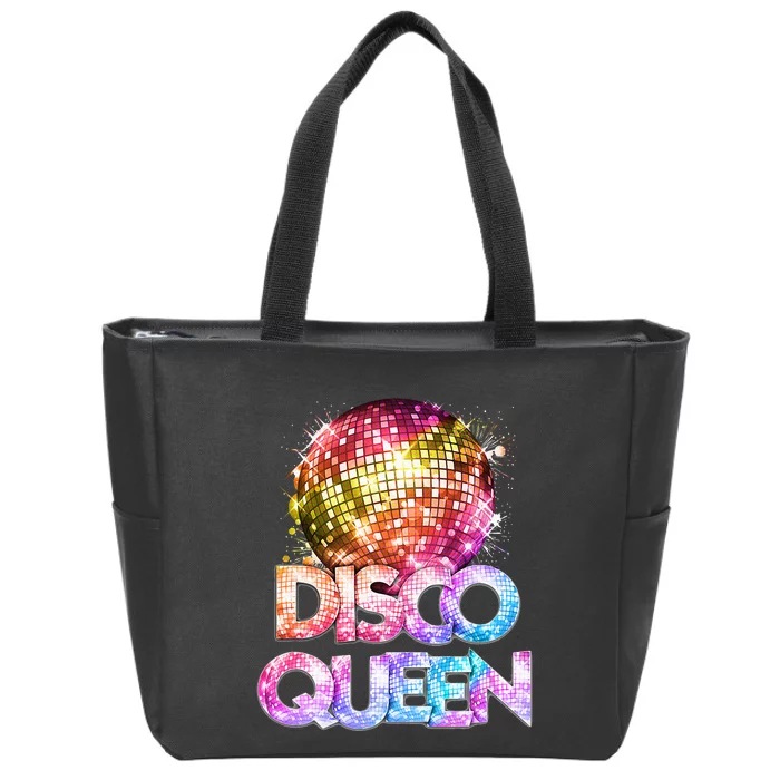 Disco Queen  70s Disco Themed Vintage Seventies Costume Zip Tote Bag