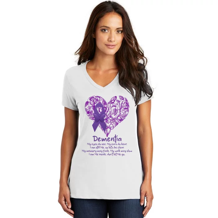 Dementia Quote AlzheimerS Support Women's V-Neck T-Shirt