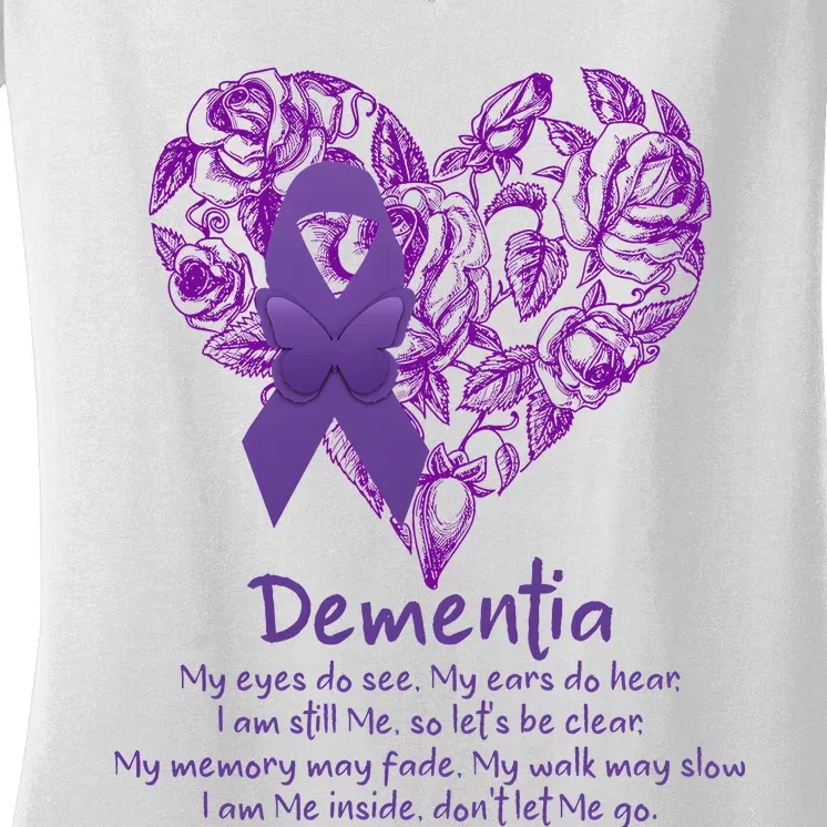 Dementia Quote AlzheimerS Support Women's V-Neck T-Shirt