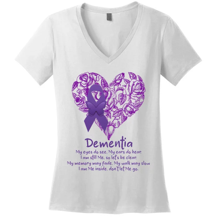 Dementia Quote AlzheimerS Support Women's V-Neck T-Shirt