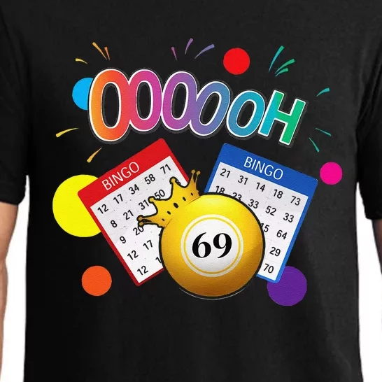 Drag Queen Bingo Funny Oooooh 69 Bingo Fan Lgbt Bingo Ball Pajama Set