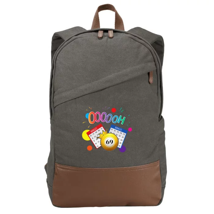 Drag Queen Bingo Funny Oooooh 69 Bingo Fan Lgbt Bingo Ball Cotton Canvas Backpack