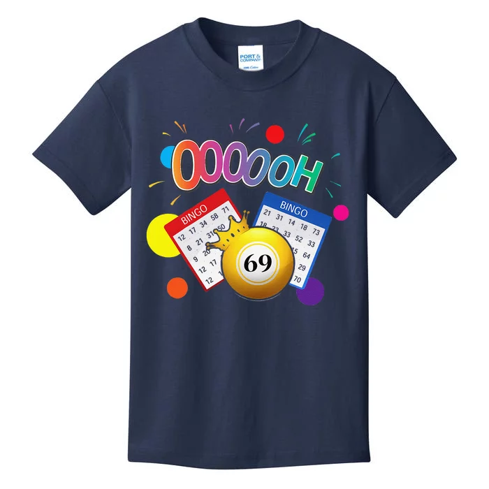 Drag Queen Bingo Funny Oooooh 69 Bingo Fan Lgbt Bingo Ball Kids T-Shirt