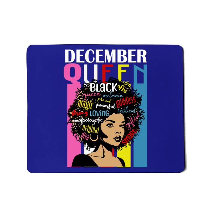 December Queen Birthday Traits Black Afro Hair Cool Gift Mousepad