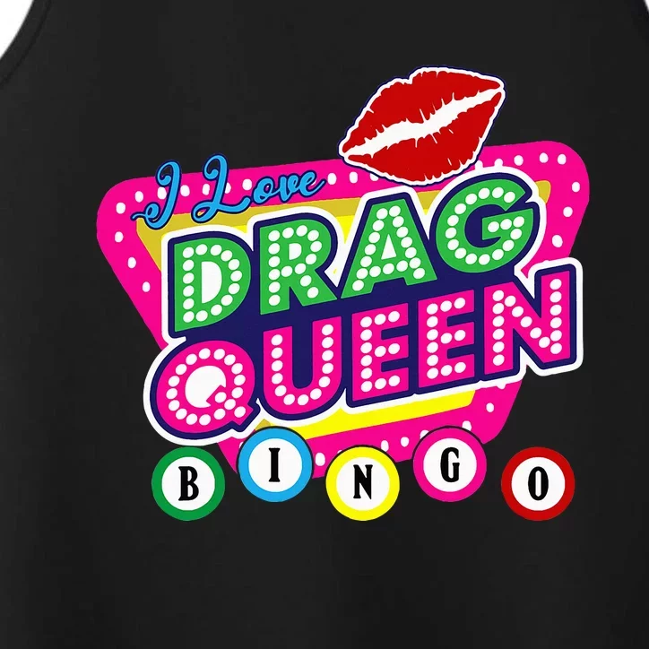 Drag Queen Bingo Funny I Love Drag Queen Bingo Fan Lgbt Performance Tank