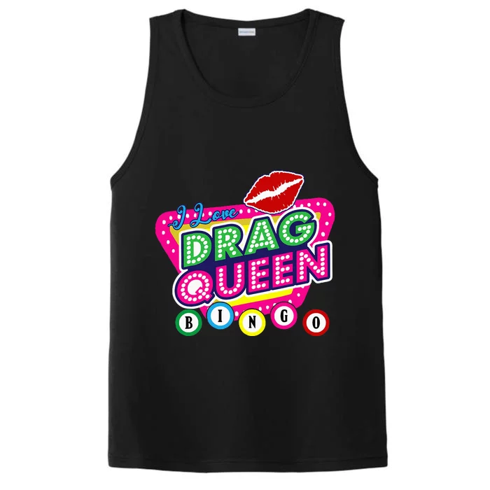 Drag Queen Bingo Funny I Love Drag Queen Bingo Fan Lgbt Performance Tank